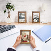 Beazac 4x6 Picture Frame Photo Display for Tabletop Display Wall Mount Solid Wood High Definition Glass Photo Frame Pack of 2 Carbonized Black